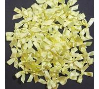 50 Double Sided, Polyester, Satin, Small Craft Bows (Yellow)