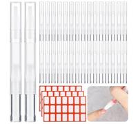 50 Empty Twist-Action Nail Oil Pens With Brush Applicators, 3 Ml Reusable Cosmetic Tubes, 63 Labels, Clear Design For Lash And Lip Liquids
