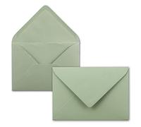 50 envelopes - Eucalyptus green - DIN C6-114 x 162 mm - Envelopes with wet glue without window for greeting cards & invitations - FarbenFroh series