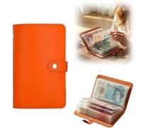 50 Envelopes Money Saving Challenge, Savings Challenges Budget Book with Cash Envelopes, Motivational Process to Save $1000, Money Saving Binder 100 Pocket, Birthday Gifts (Orange)