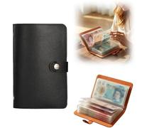 50 Envelopes Money Saving Challenge, Savings Challenges Budget Book with Cash Envelopes, Motivational Process to Save $1000, Money Saving Binder 100 Pocket, Birthday Gifts (Black)