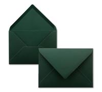 50 envelopes - pine green - DIN C6-114 x 162 mm - envelopes with wet glue without window for greeting cards & invitations - FarbenFroh series
