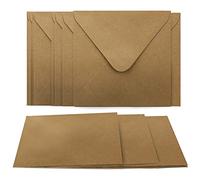 50 envelopes + square folding cards - card set made of kraft paper - blank folding cards 220 g m² 13.5 x 13.5 cm - natural envelopes 90 g m² 14 x 14 cm
