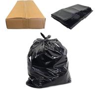 50 Extra Large Black Bin Bags 100 Litre Heavy Duty, Refuse Sacks, Bin Liners, Strong, 50 μm, Perfect for Every Day Use, Household, Office, Garden, DIY, Caterers