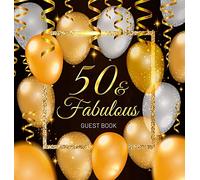 50th Birthday Guest Book: Keepsake Memory Journal for Men and Women Turning 50 - Hardback with Black and Gold Themed Decorations & Supplies, Personalized Wishes, Sign-in, Gift Log, Photo Pages