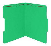 50 Fastener File Folders- 1/3 Cut Reinforced tab- Durable 2 Prongs Designed to Organize Standard Medical Files, Law Client Files, Office Reports- Letter Size, 50 Pack (Green)