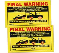 50 Final Warning Stickers, Parking Violation Notice Vehicle is Illegally Parked -Hard to Remove, Large Size 5" X 9"