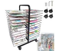 50 Floor Mobile Art Drying Rack with Wheels for Classroom and Home Studio Easy Installation Ideal for Painting Drying and Storage 38 Floor O