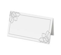 50 Floral Framed Name Place Cards - 8cm by 4cm Place Name Cards for Table Setting, Christmas, Parties, & Wedding Decoration (Pack of 50)