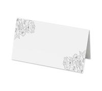 50 Floral Name Place Cards - 8cm by 4cm Place Name Cards for Table Setting, Christmas, Parties, & Wedding Decoration (Pack of 50)