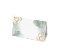 50 Floral Watercolour Name Place Cards - 8cm by 4cm Place Name Cards for Table Setting, Christmas, Parties, & Wedding Decoration (Pack of 50)