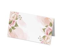 50 Floral Wedding Name Place Cards - 8cm by 4cm Place Name Cards for Table Setting, Christmas, Parties, & Wedding Decoration (Pack of 50)