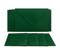 50 folding cards with envelopes set dark green,DIN A6 blank double cards 14.8x21 cm (160 g/m²),DIN C6 envelope 11.4x16.2 cm (100 g/m²) wet seal,greeting cards invitation cards wedding invitation cards