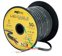 50 ft. 18AWG Low Voltage LED Cable 3 Conductor Black Sleeve in-Wall Speaker Wire UL/cUL Class 2 Certified