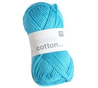 50 g Creative Cotton Aran cotton crochet, 85 m run length, ball Fb. 37 himmelblau