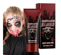50 G Fake Blood Gel with Sponge Stipple - Fake Blood Gel Par Makeup Horror | Halloween Props Cosmetic Liquid Red Realistic for Face Body Washable