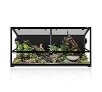 50 Gallon Reptile Tank Large Full Glass Terrarium, Bearded Dragon Tank Front Opening Reptile Enclosure Cage with Anti Escape Ventilated Top Lid for Snake Gecko Lizard Turtle 36''x18''x18''