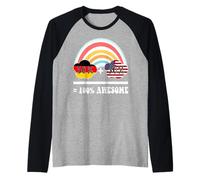 50% German 50% American to Be 100% Awesome German American Raglan Baseball Tee