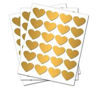 50 Gold Hearts - Removable Self Adhesive Waterproof Durable Vinyl Stickers - Digitally Cut to The Sticker Shape - Size 50mm