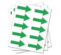 50 Green Arrows - Removable Self Adhesive Waterproof Durable Vinyl Stickers - Digitally Cut to The Sticker Shape - Size 40mm x 20mm