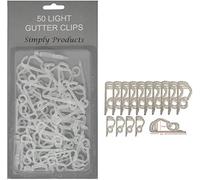 50 Gutter Hooks for Hanging Outdoor Christmas Xmas String Lights/Rope Lights Gutter Clips (Clear)