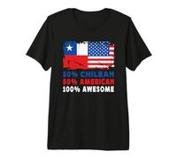 50% Half Chilean Half American 100% Awesome Chile Flag Premium T-Shirt