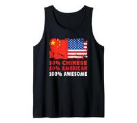 50% Half Chinese Half American 100% Awesome China Flag Tank Top