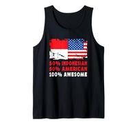 50% Half Indonesian American 100% Awesome Indonesia Flag Tank Top