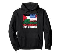 50% Half Palestinian American 100% Awesome Palestine Flag Pullover Hoodie