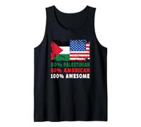50% Half Palestinian American 100% Awesome Palestine Flag Tank Top