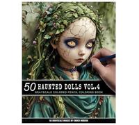 50 Haunted Dolls Vol. 4: Grayscale Colored Pencil Coloring Book (Chuck Moberg's 50 Grayscale Horror Series)