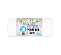 50 Heavy Duty Pedal Bin Liners,White,50 Count (Pack of 1)