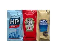 50 Heinz Mayonnaise, 50 Heinz Tomato Ketchup and 50 Hp Sauce - Individual Sachets