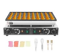 50 Hole Pancake Maker,1700W Rapid Heating Non Stick Electric Muffin Machine Maker Waffle Machine,Eggs Crepe Pan with Temperature Control Knob,for bakeries Kitchen Roadside Stalls Commercial