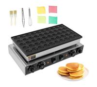 50 Hole Pancake Maker, Nonstick Eggs Crepe Pan, Mini Dutch Pancake Pan Electric Maker Waffle Machine 50-300℃ Temp 5 min Time Control for baking crepes muffins Dutch pancakes waffles 1700W