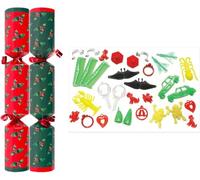 50 Holly 10" Christmas Crackers Catering New Year Party Bulk Xmas school