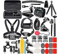 50-in-1 Universal Action Camera Accessories Kit for Hero 10/9/8/7/6/5/4, Black, Session, Fusion, DJI, AKASO, APEMAN, Campark