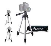 50-Inch Lightweight Aluminum Camera Tripod Stand-Universal Travel Tripod Compatible with Canon,Nikon,Sony, DSLR Cameras, Mirrorless Cameras, Camcorders, and Vlogging Setups, Adjustable Portable Tripod