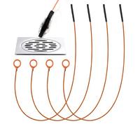 50 Inch Steel Snake Drain Hair Removal Tool, Anti-Break Metal with Nylon Coating Sink Snake, Drain Cleaner Hair Catcher Remover for Shower Orange