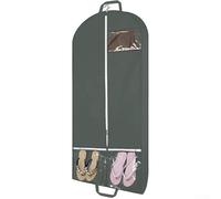 50 Inch Travel Garment Bag with Two Transparent Pockets to Protect and Organize Suits, Dresses, and Accessories During Business Trips (The color of olive)