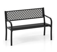 50 Inches Outdoor Garden Bench Metal Patio Bench COSTWAY Black One Size