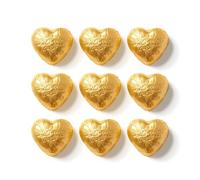 50 Individually Wrapped Gold Foil Milk Chocolate Hearts for Wedding Favours, Thank You Chocolates, Party Table Treats, Events, Offices & Hospitality | Vegetarian & Gluten Free | Espresso Yourself