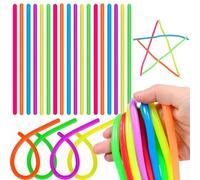 50 Items Fidget Noodles, Monkey Noodle, Monkey Noodles Fidget Toy, Stretchy Monkey, Monkey Noodles, Diy Hand-Knit Rope Sensory Toys For Stress Relief & Anxiety, Adhd, Autism Sensory Toy