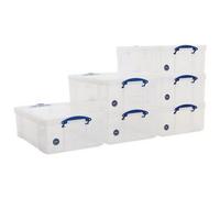 50 L Clear Really Useful Clip Lock Box - Pack Of 6