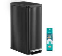 50 L Pedal Kitchen Bin, Black / Steel