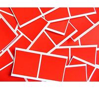 50 Labels, 51mm 2 inch Square, Red, Colour Code Stickers, Self-Adhesive Sticky Coloured Squares