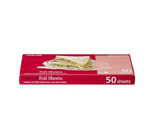 50 Lakeland Strong Foil Sheets 27cm x 30cm - Extra Strong Long-Lasting Foil