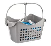 50 Large Clothes Pegs in Hanging Storage Basket for Washing Line Laundry Airer Strong Basket Garments Indoor/Outdoor Assorted Colours Pegs with Basket (Grey)