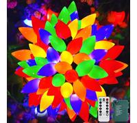50 LED C9 Christmas Lights,26.5Ft C9 Christmas Lights Battery Operated C9 Christmas String Lights Timer 8 Lighting Modes for Indoor Outdoor Xmas Tree Garden Patio Party Christmas Decorations