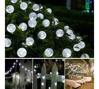 50 LED White Colour Crystal Balls Solar Garden Outdoor Waterproof String Lights